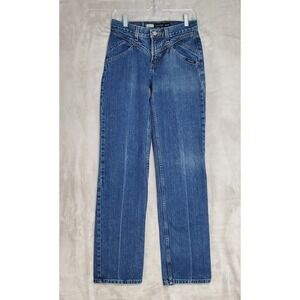 Vtg Rocky Mountain Jeans Womens Size 3 Long Low Rise Slim Blue Denim Bareback